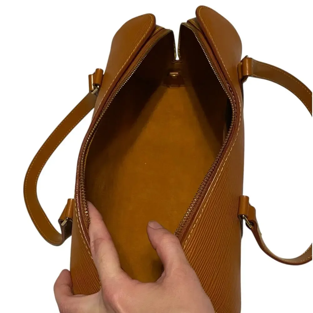 Louis Vuitton Epi Leather Soufflot Bag Cipango Golden Brown Barrel Bag Vintage